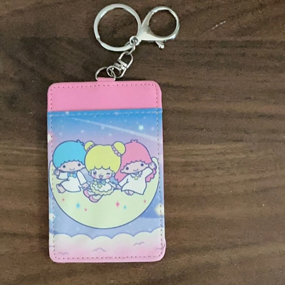 Little twin stars Cute Pink Character Keychain Card Holder